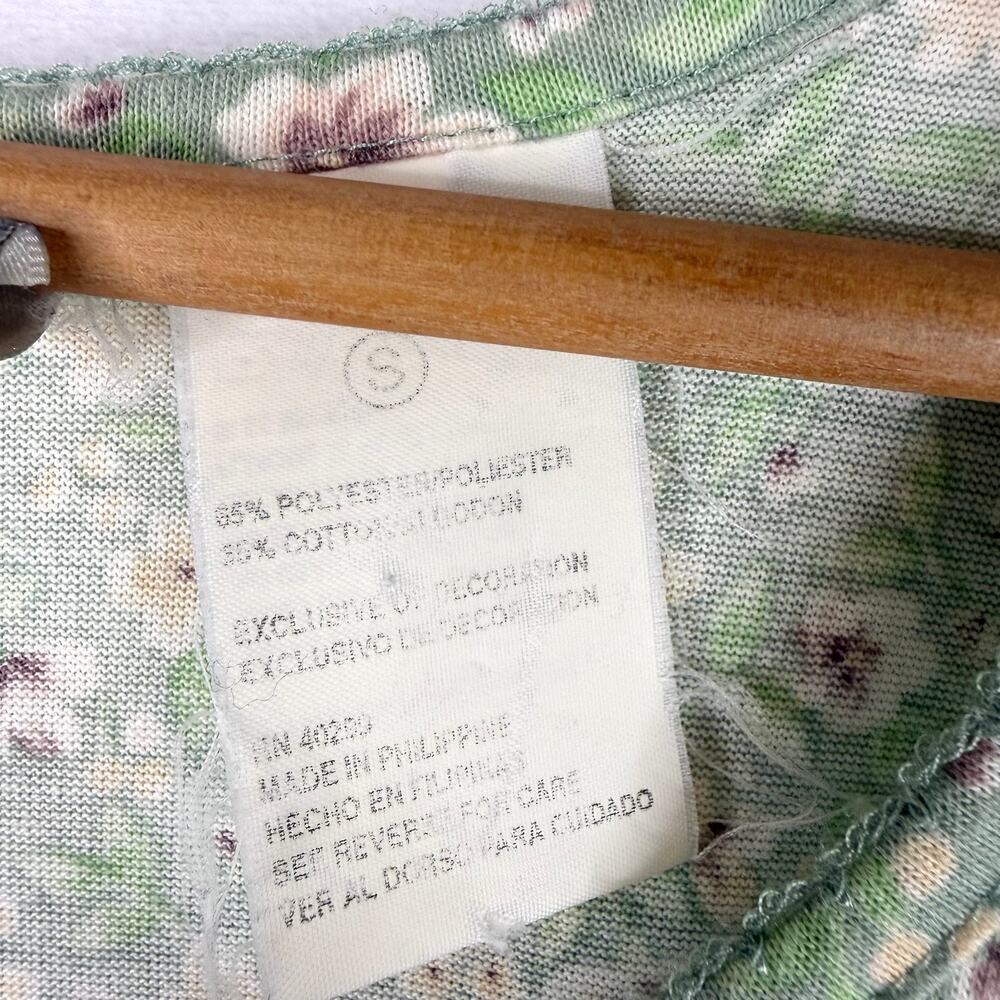 Vintage Erika Studio Green Floral Button Front Maxi Dress Small - Picture 4 of 7